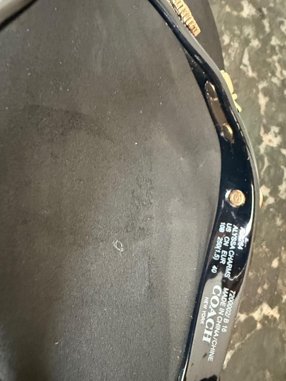 Coach Black Flip Flops with Gold Logo Accents - Picture 4 of 5
